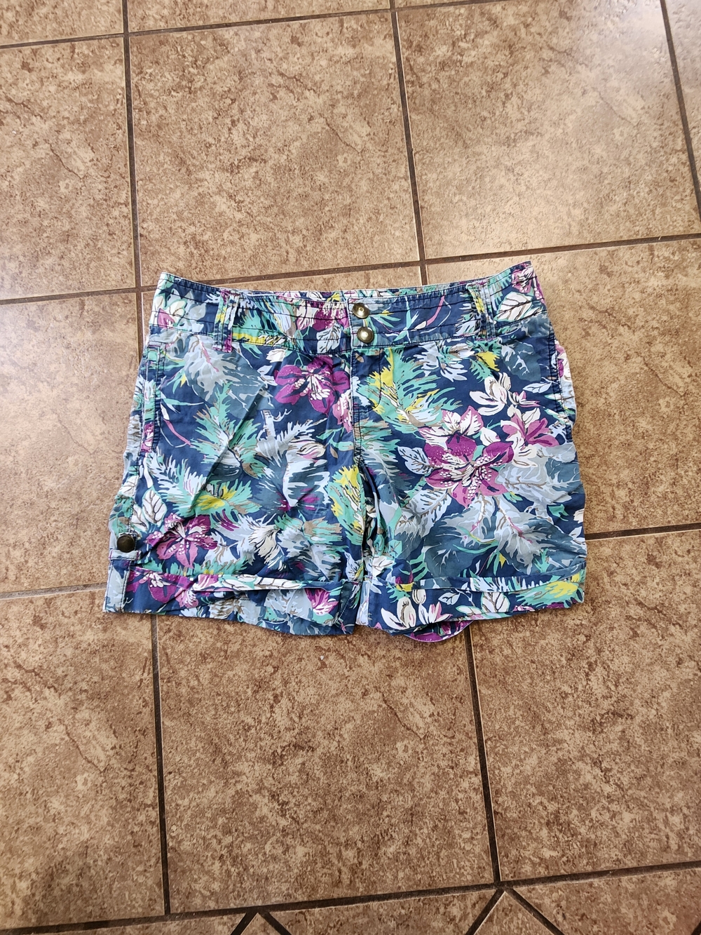 Mossimo Supply Co. Floral Shorts- Blue And Purple